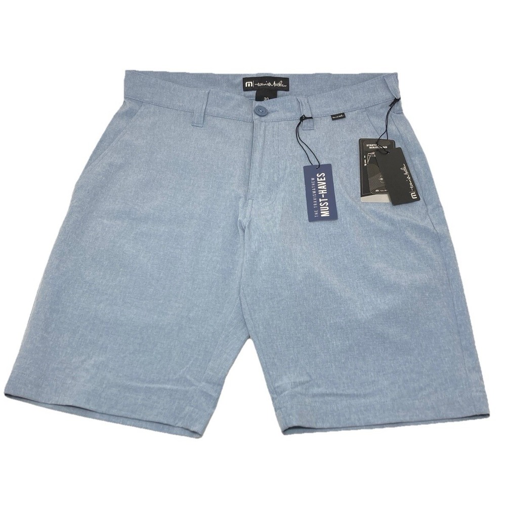 NEW Travis Matthew Mens Beck Golf Shorts Size 42 Stretch Blue  -‎ 10" inseam